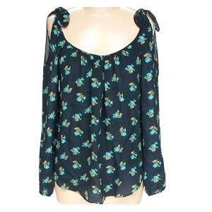 Rebecca Taylor Floral Open Shoulder Top